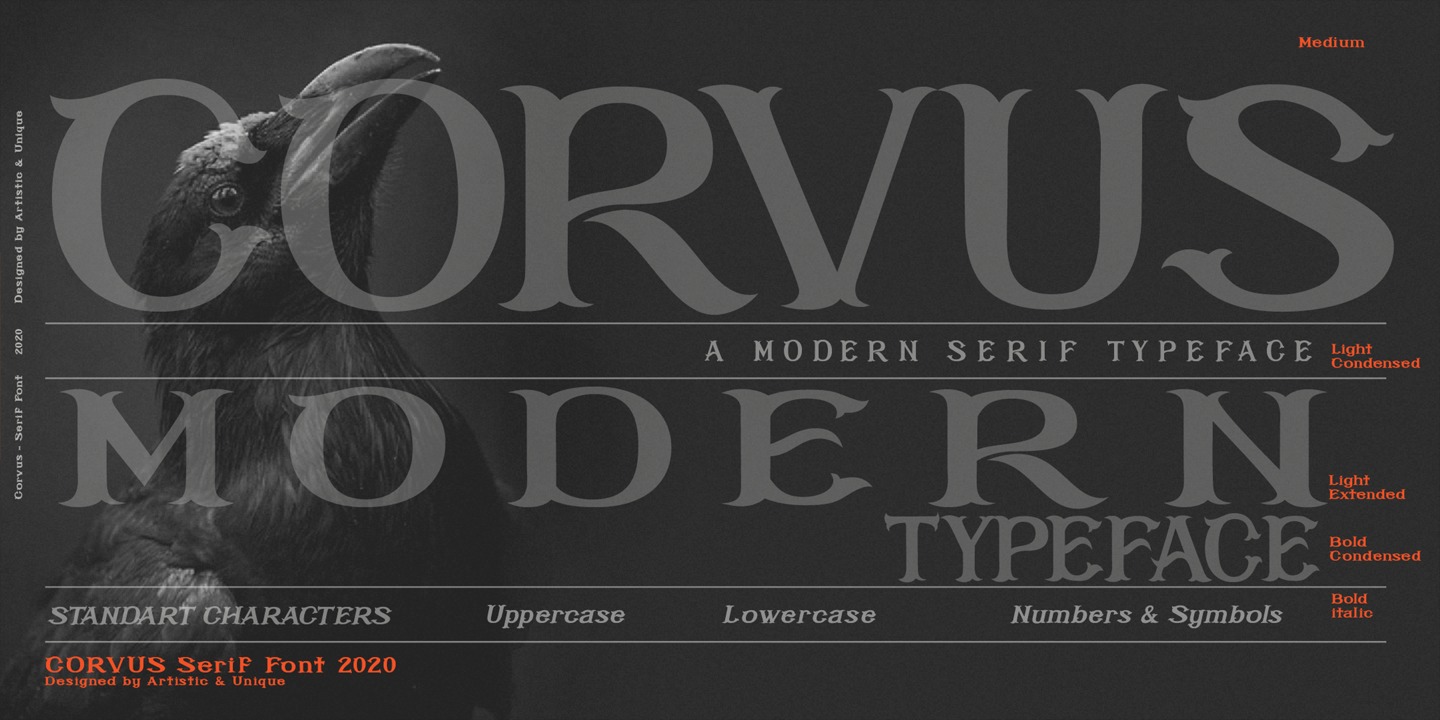 Пример шрифта Corvus #5